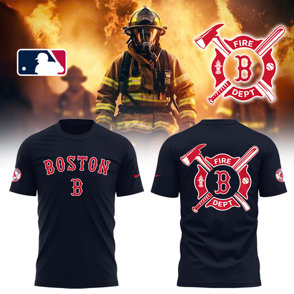 Red Sox x Firefighter Appreciation Night T-Shirt Gift Ideas For Baseball Players Neasalamis.com