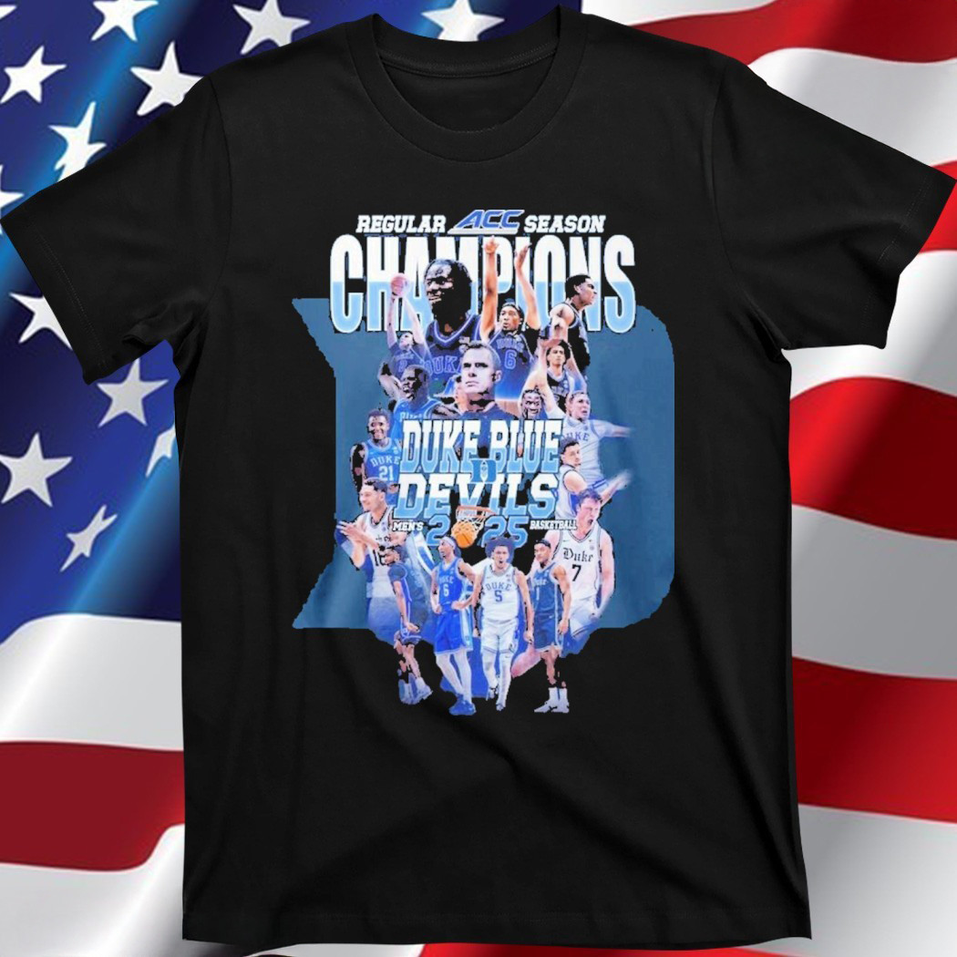 Regular ACC Season Champions Duke Blue Devils Men's Basketball 2025 T-Shirt Neasalamis.com
