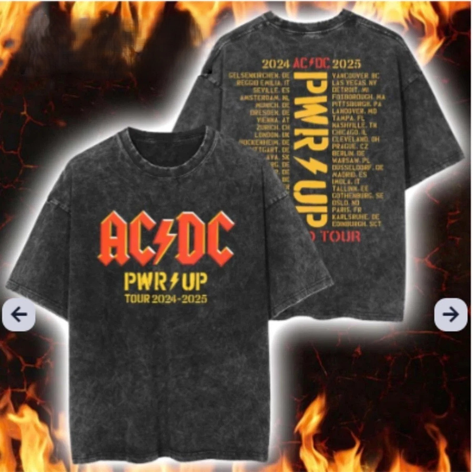 Retro ACDC Pwr Up Tour Shirt 2025 Music Related Gifts For Guys Neasalamis.com