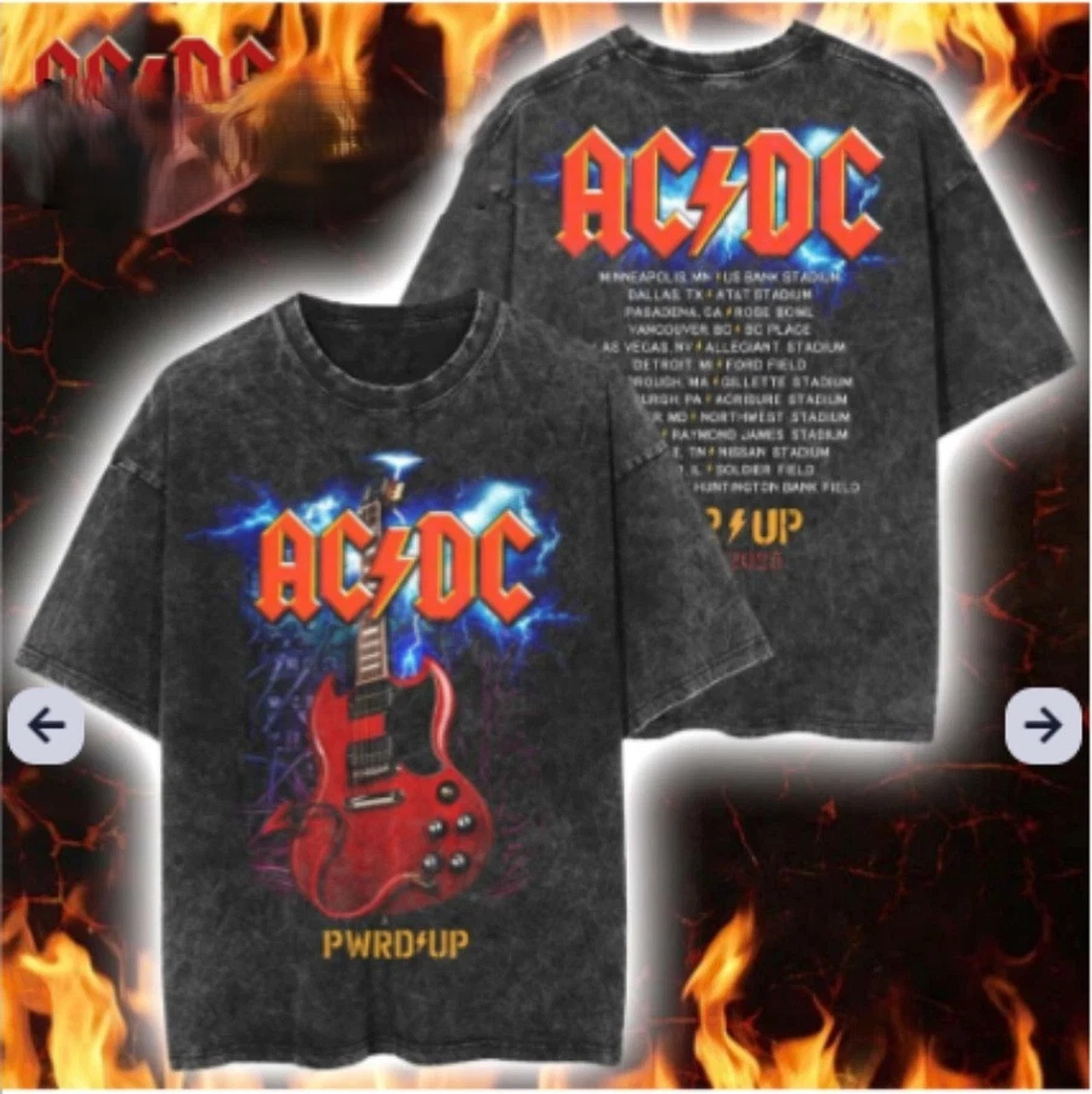 Retro ACDC Pwr Up Tour Shirt 2025 Neasalamis.com
