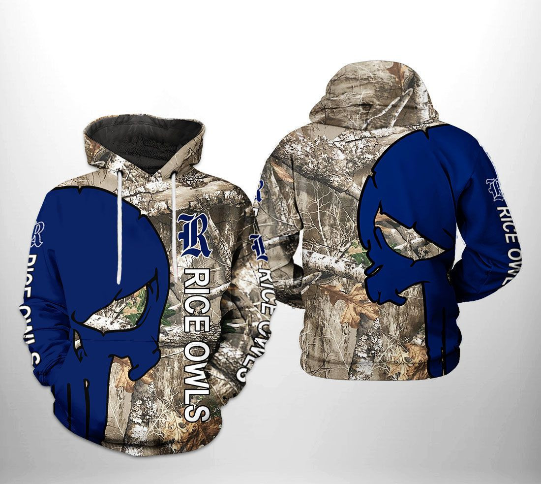 Rice Owls NCAA Camo Veteran Hunting Hoodie Neasalamis