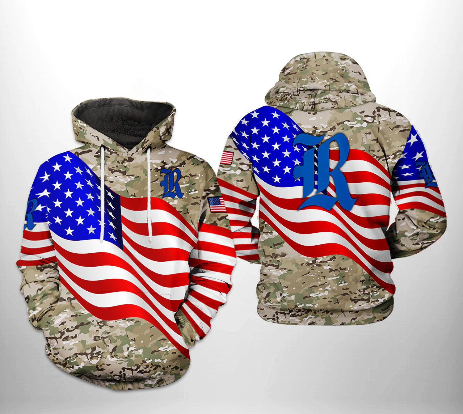 Rice Owls NCAA US Flag Camo Veteran Hoodie Neasalamis