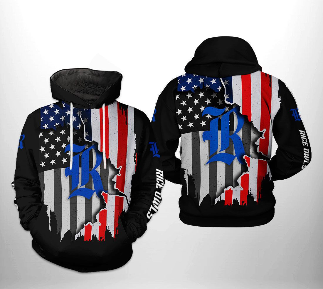 Rice Owls NCAA US Flag Hoodie Neasalamis