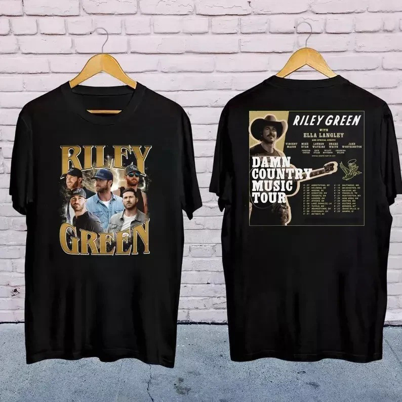 Riley Green Damn Country Music Tour 2025 Shirt Riley Green 2025 Concert Riley Neasalamis.com