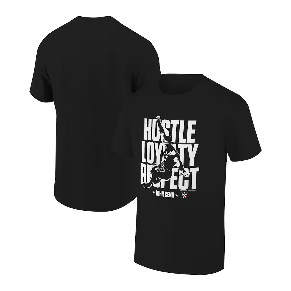 Ripple Junction Black John Cena Hustle Loyalty Respect Bold Graphic T-Shirt Neasalamis.com