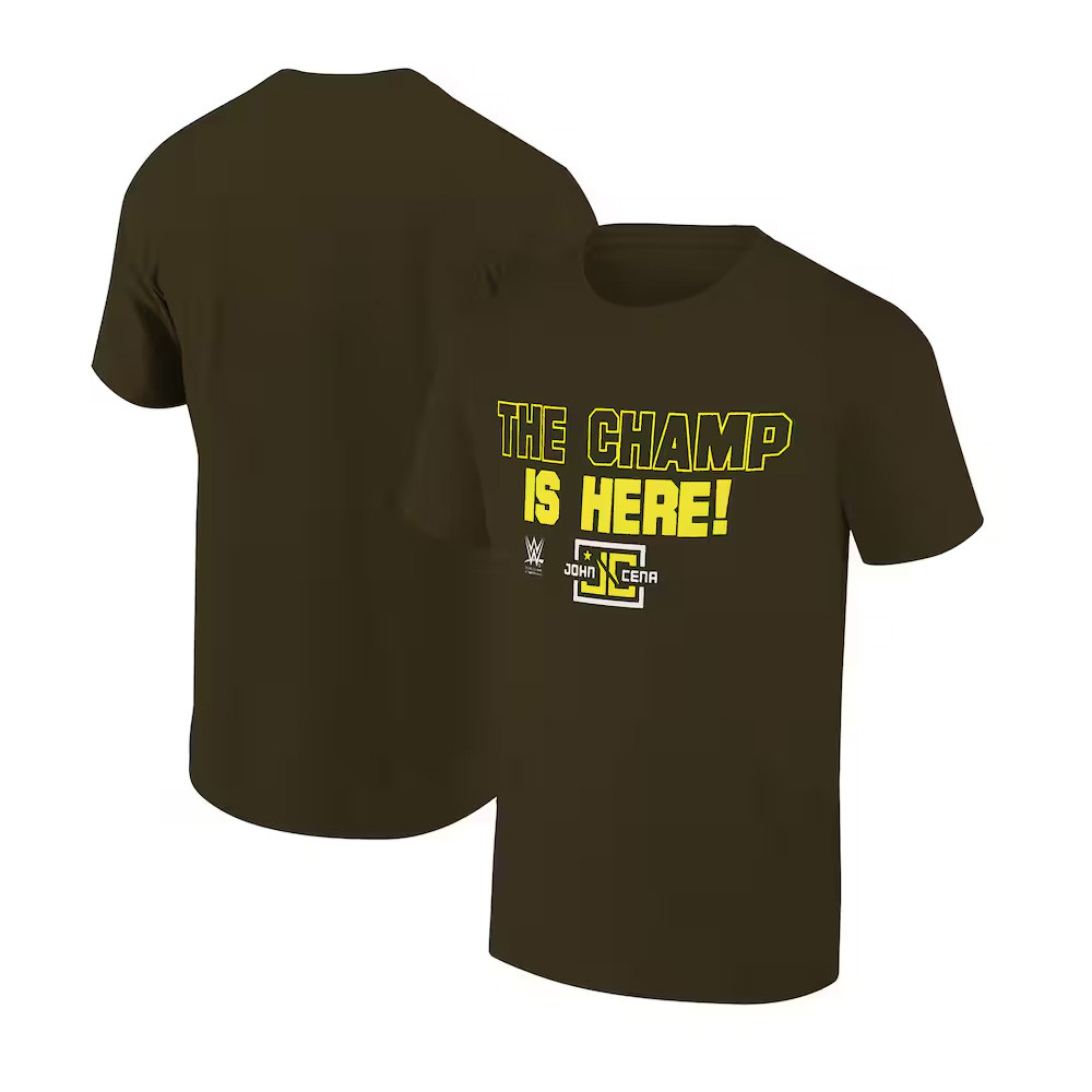 Ripple Junction Olive John Cena The Champ Is Here Graphic T-Shirt Present For Dad Neasalamis.com