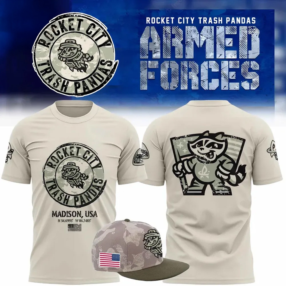 Rocket City Trash Pandas 2025 Armed Forces Shirt Presents For Baseball Lovers Neasalamis.com