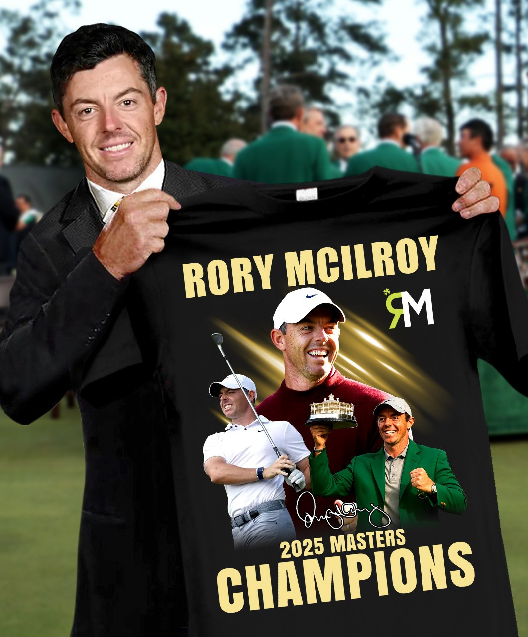 Rory Mcilroy 2025 Masters Champions T-Shirt Rory Mcilroy Golf Championship Merch Gifts Neasalamis.com