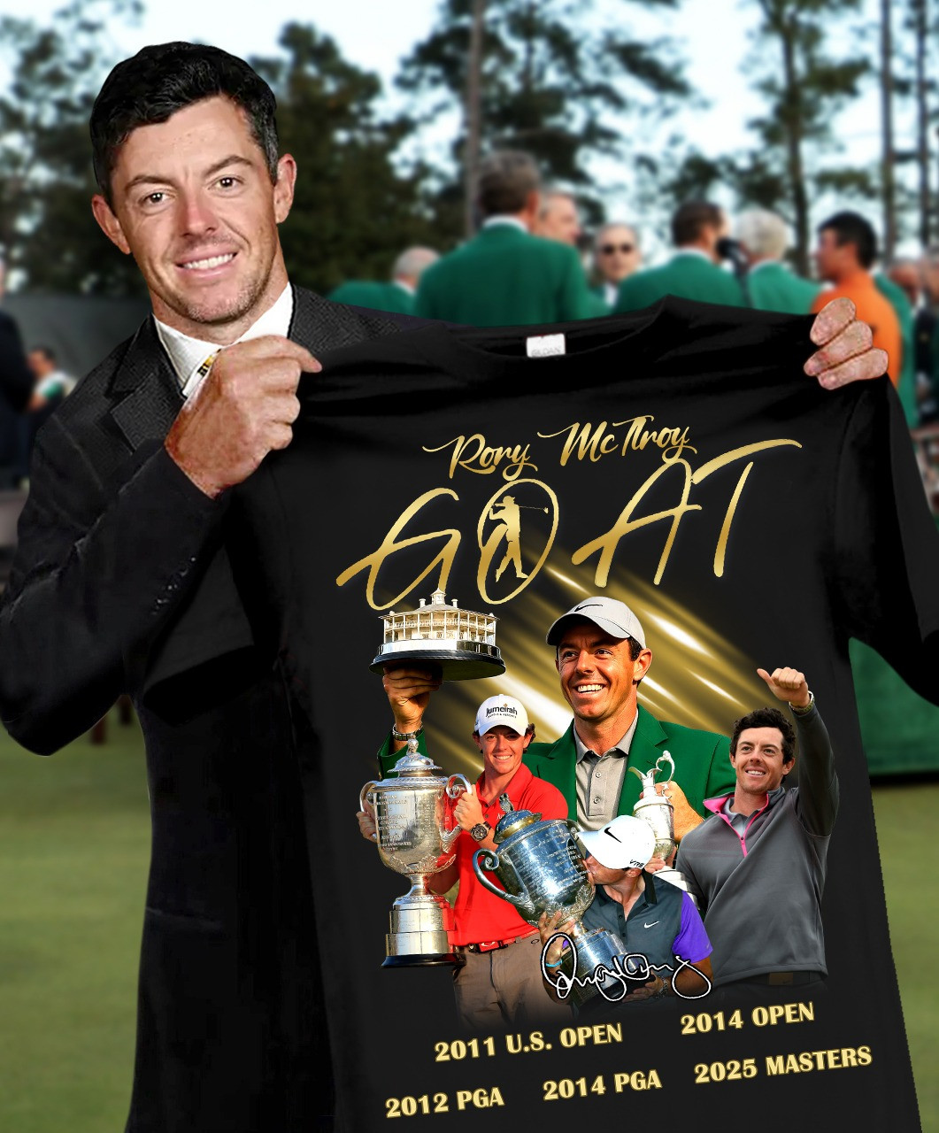 Rory Mcilroy Goat 2025 Masters Golf Champions T-Shirt Rory Mcilroy Golf Championship Merch Neasalamis.com