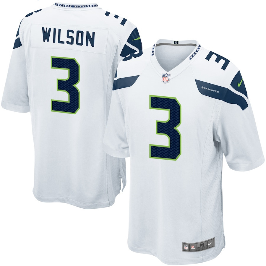Russell Wilson 3 Seattle Seahawks Men Game Jersey - White JS8373