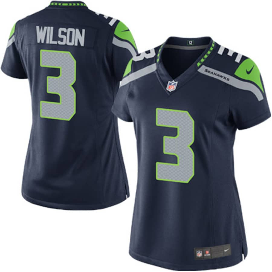 Russell Wilson 3 Seattle Seahawks Women Game Jersey - College Navy JS9797