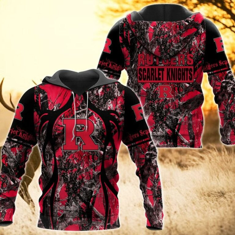 Rutgers Scarlet Knights Camo Hunting 3D printed Sweatshirt Hoodie Zipped Hoodie Neasalamis