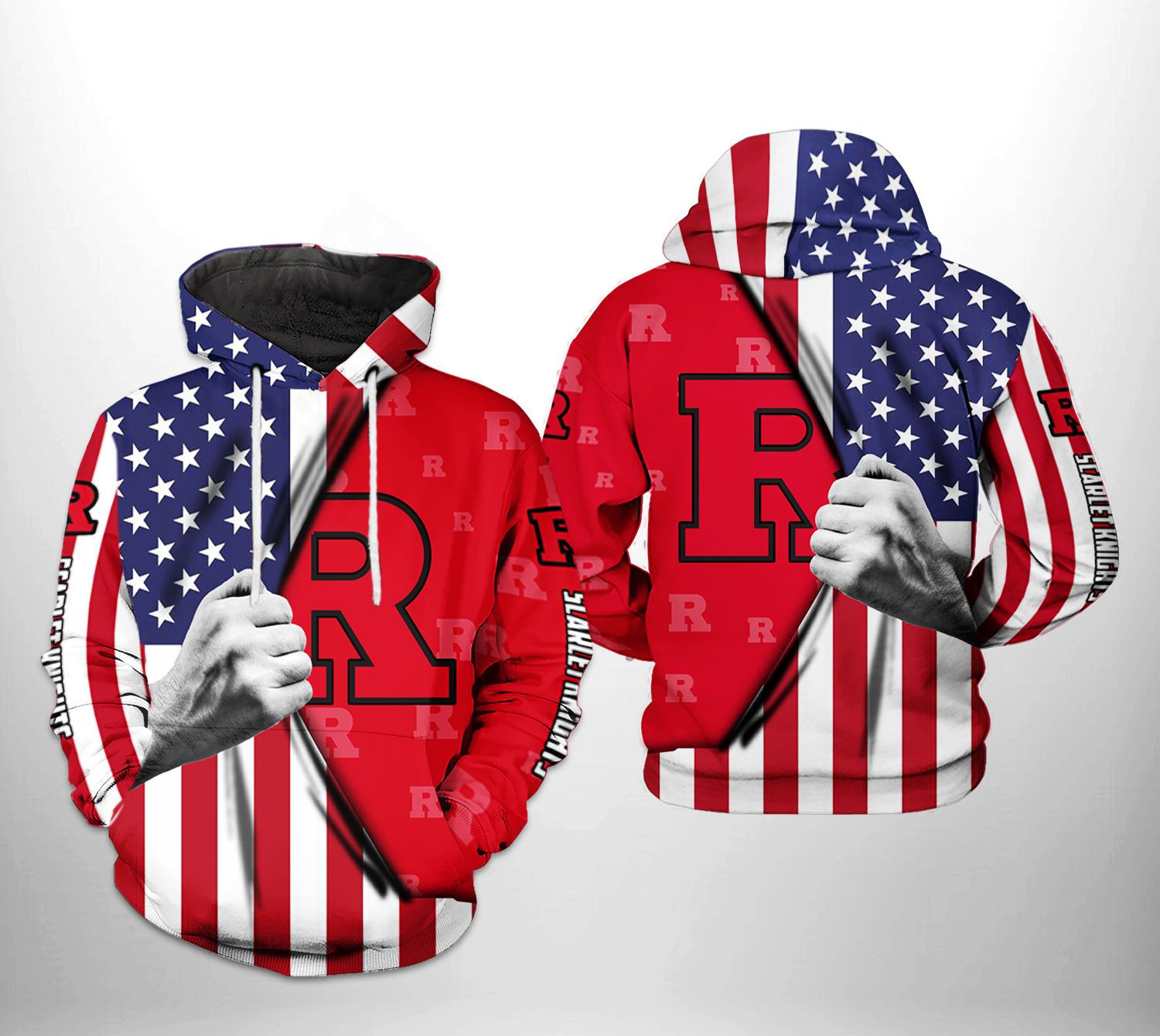 Rutgers Scarlet Knights NCAA US Flag Hoodie Neasalamis
