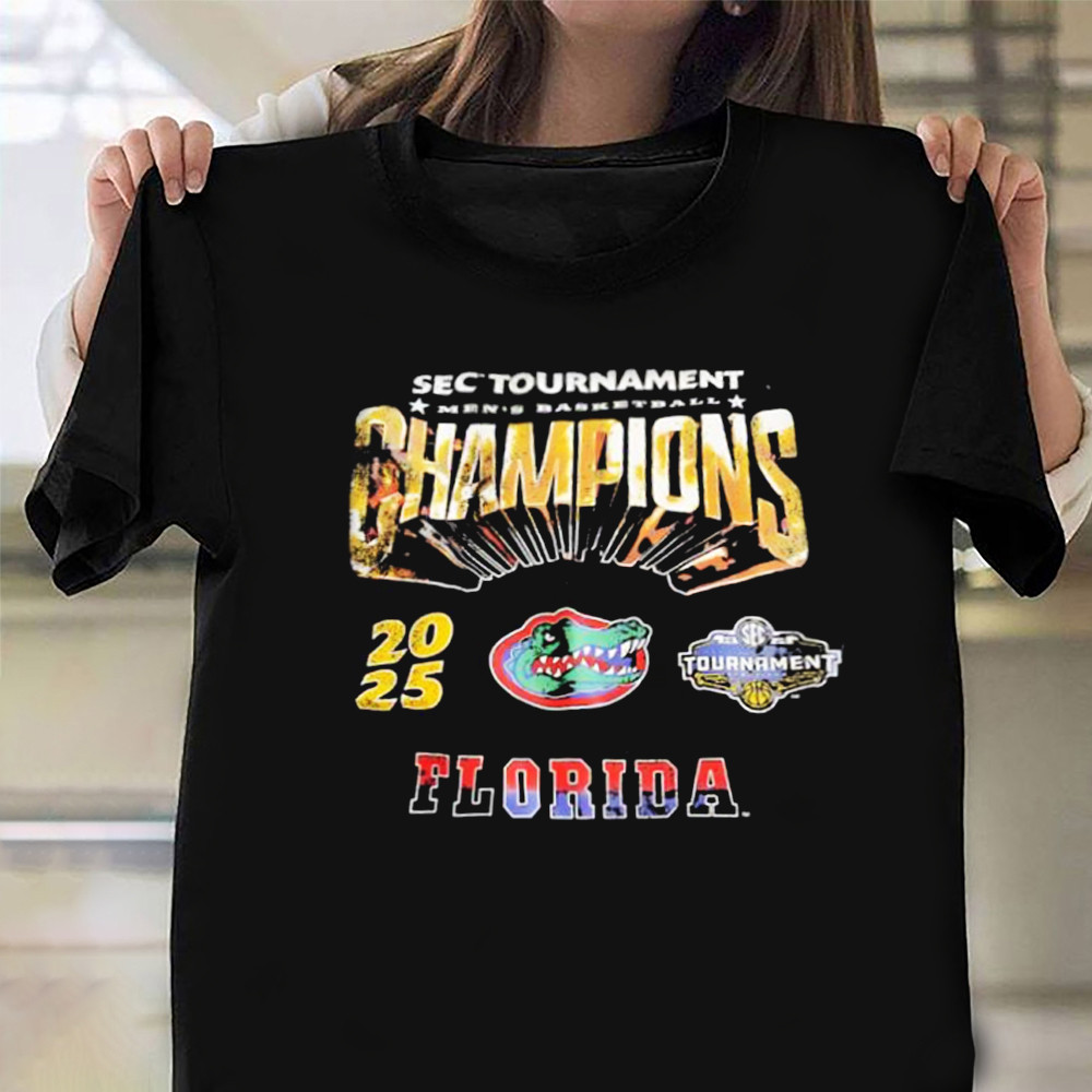 SEC Tournament Florida Gators Men's Basketball Champions 2025 Shirt Basketball Neasalamis.com