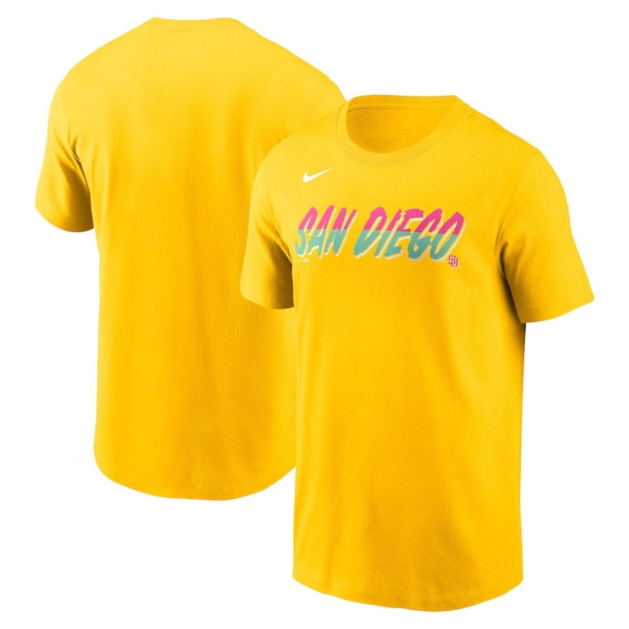 San Diego SD Padres City Connect T-Shirt Gold Father's Day Neasalamis.com