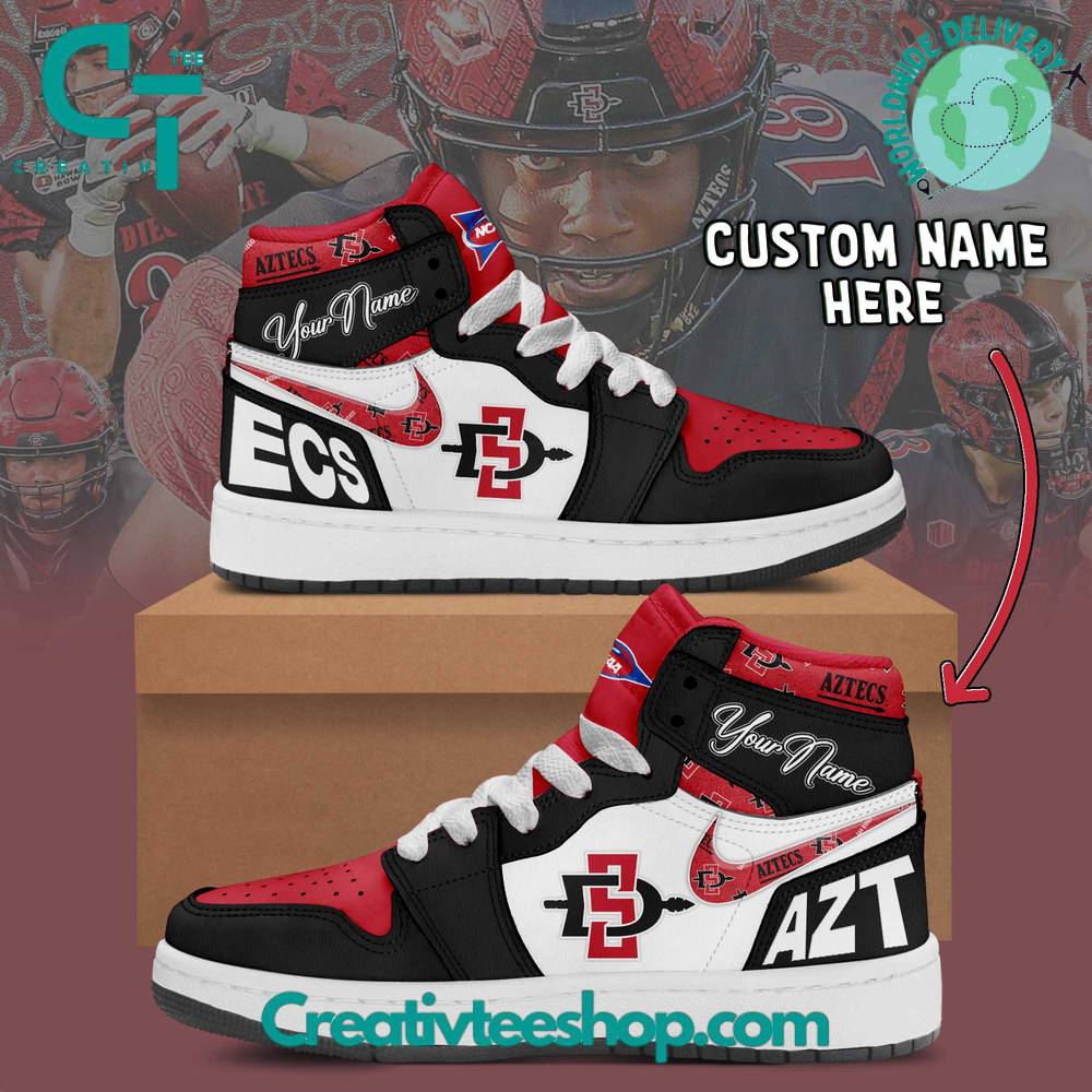San Diego State Aztecs AJ1 High Sneakers Shoes For Men And Women Calebmatthewhans Neasalamis