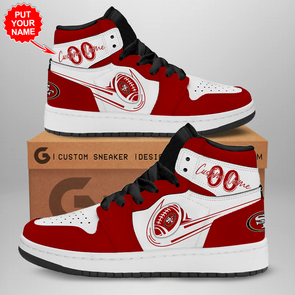 San Francisco 49ers AJ1 High Sneakers Shoes For Men And Women Calebmatthewhans Neasalamis