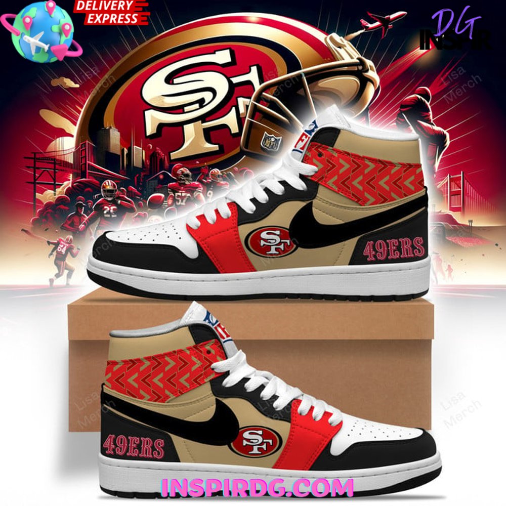 San Francisco 49ers AJ1 High Sneakers Shoes For Men And Women Calebmatthewhans Neasalamis