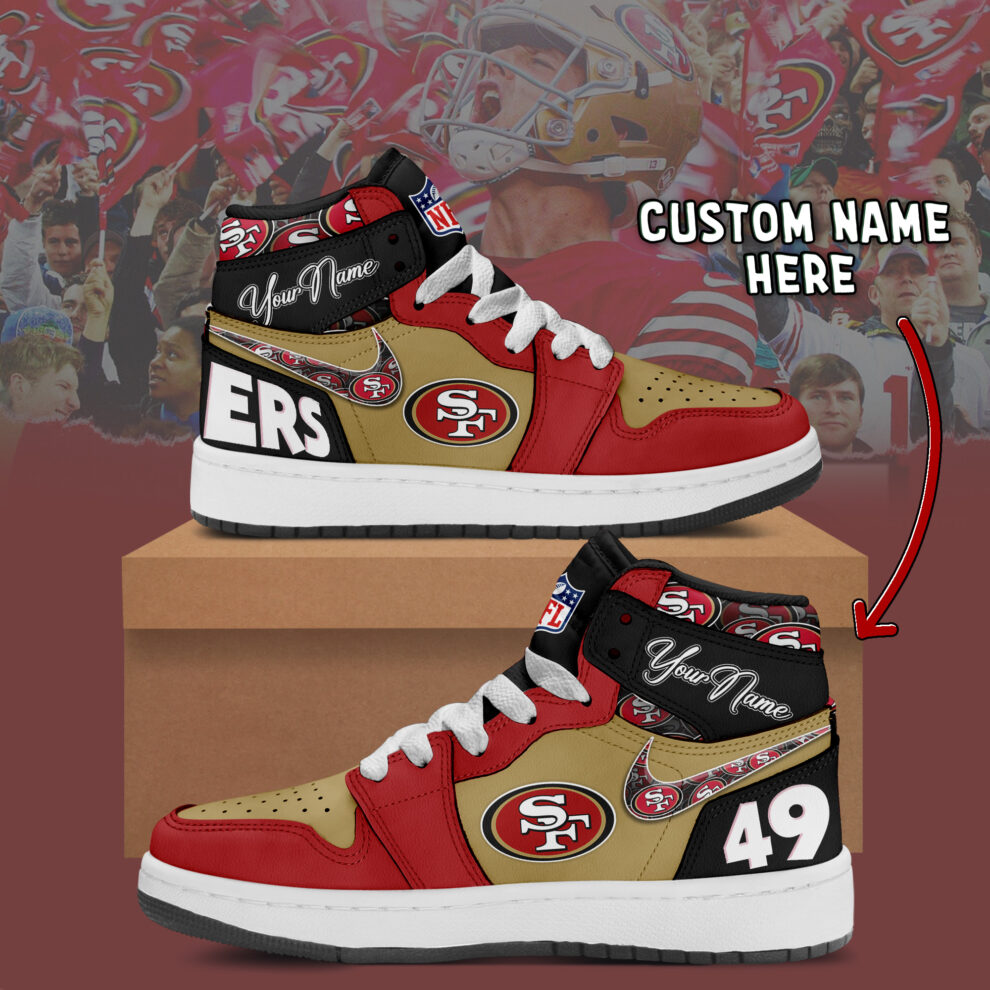 San Francisco 49ers AJ1 High Sneakers Shoes For Men And Women Calebmatthewhans Neasalamis