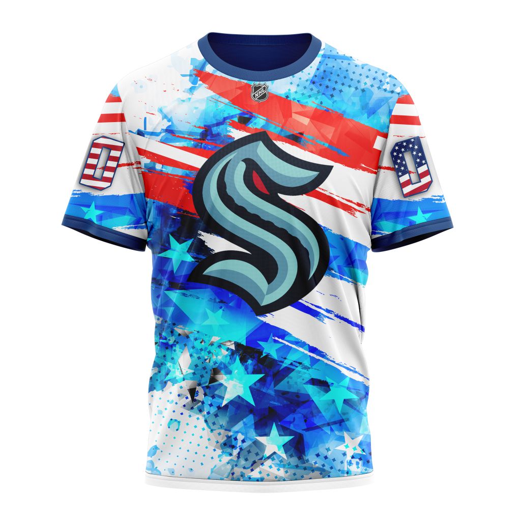 Seattle Kraken Special Concept For Independence Day Personalized Name And Number T-Shirt Style Neasalamis.com