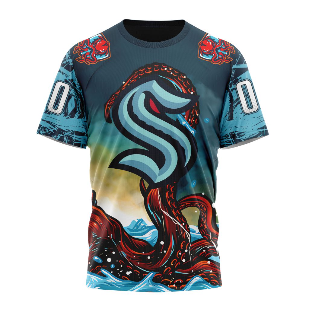 Seattle Kraken Special Kraken Design Personalized Name And Number T-Shirt Style Neasalamis.com