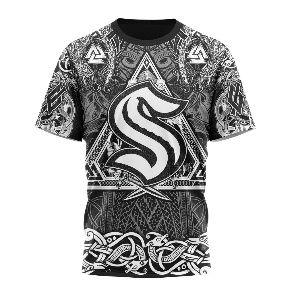 Seattle Kraken Special Viking Design 01 Personalized Name And Number T-Shirt Style Neasalamis.com