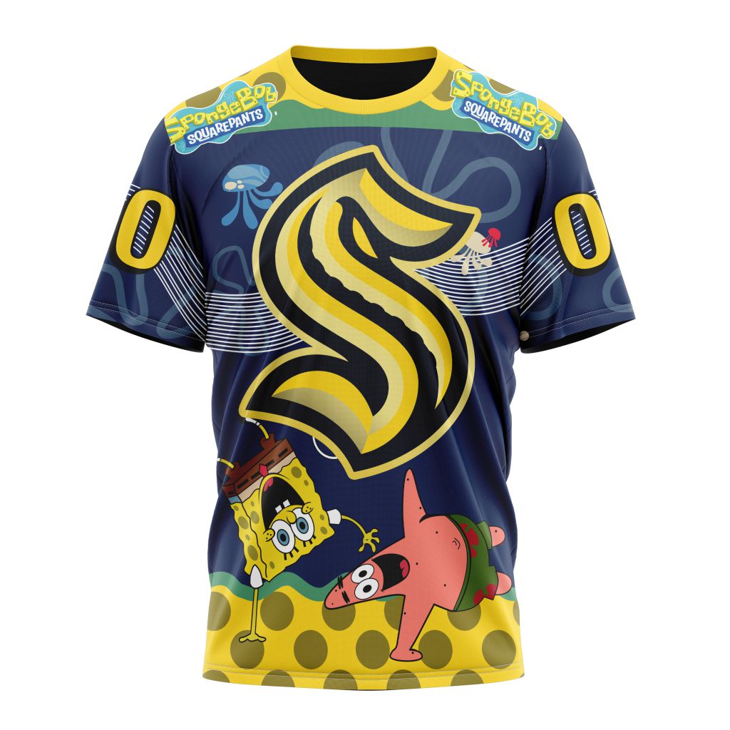 Seattle Kraken Specialized Jersey With SpongeBob Personalized Name And Number T-Shirt Style Neasalamis.com
