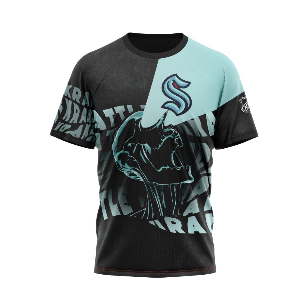Seattle Kraken Specialized Skull Concepts Personalized Name And Number T-Shirt Style Neasalamis.com