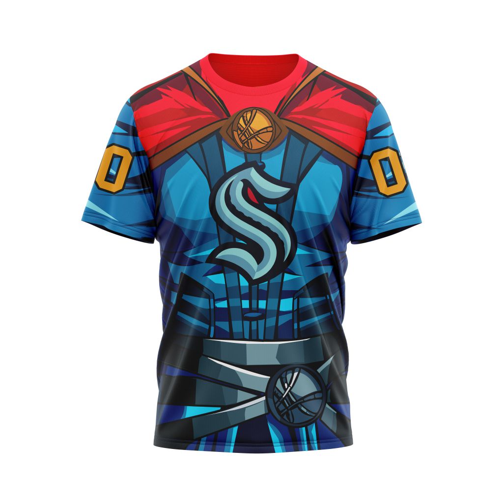 Seattle Kraken X Doctor Strange Specialized Design For Father Day Personalized Name And Number T-Shirt Style 72093 Neasalamis.com