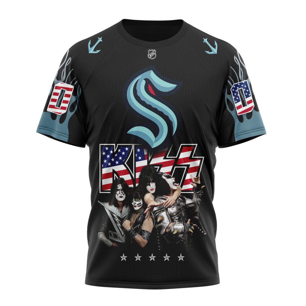 Seattle Kraken X Kiss Specialized Design Personalized Name And Number T-Shirt Style 65870 Neasalamis.com