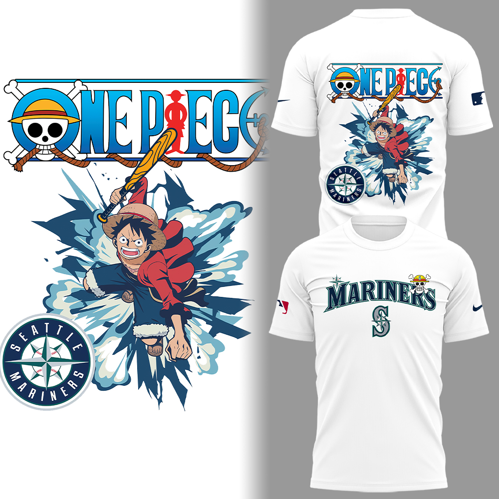 Seattle Mariners x One Piece Night T-Shirt Baseball Mom Gifts Neasalamis.com