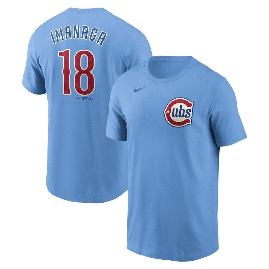 Shota Imanaga Chicago Cubs City Connect T-Shirt Light Blue Fuse Name And Number T-Shirt Neasalamis.com