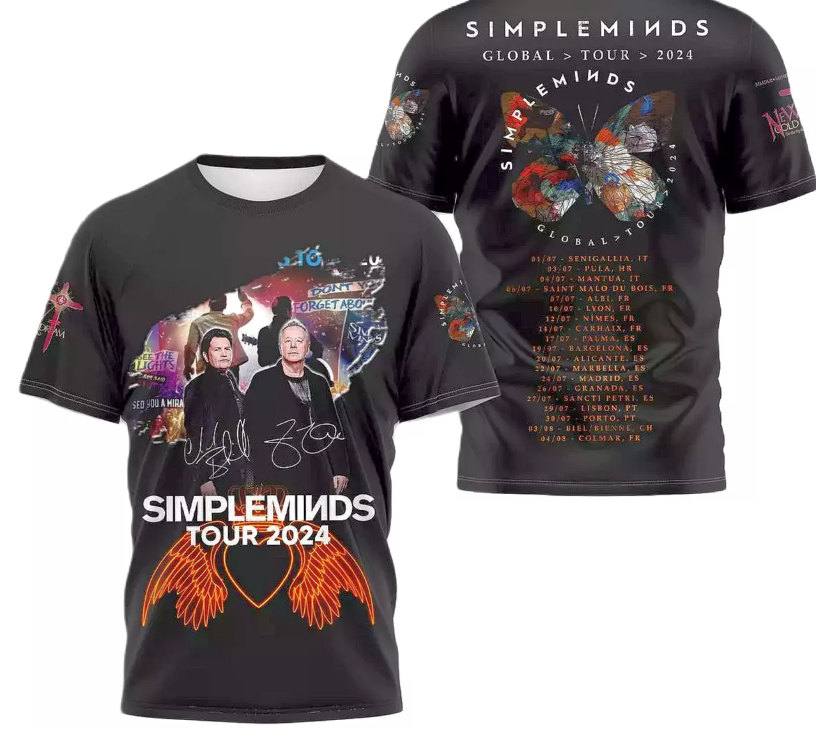 Simple Minds 2024 Global Tour 3D T-Shirt Neasalamis.com