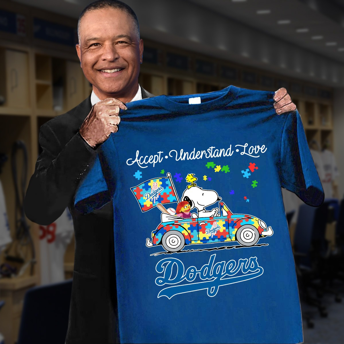 Snooppy Los Angles Dodgers Autism Awareness T-Shirt Accept Understand Dodgers Neasalamis.com