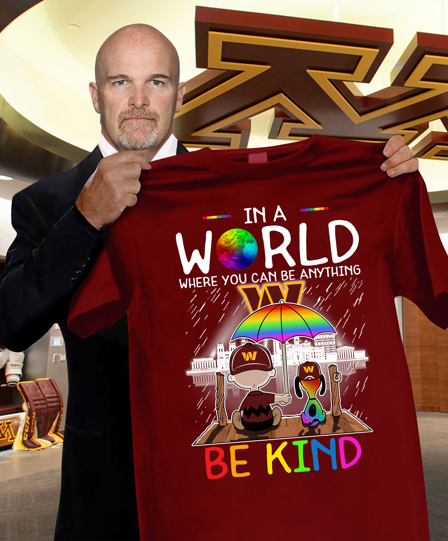 Snoopy And Charlie You Can Be Anything Be Kind Commanders Shirt Gifts For Football Fans Neasalamis.com