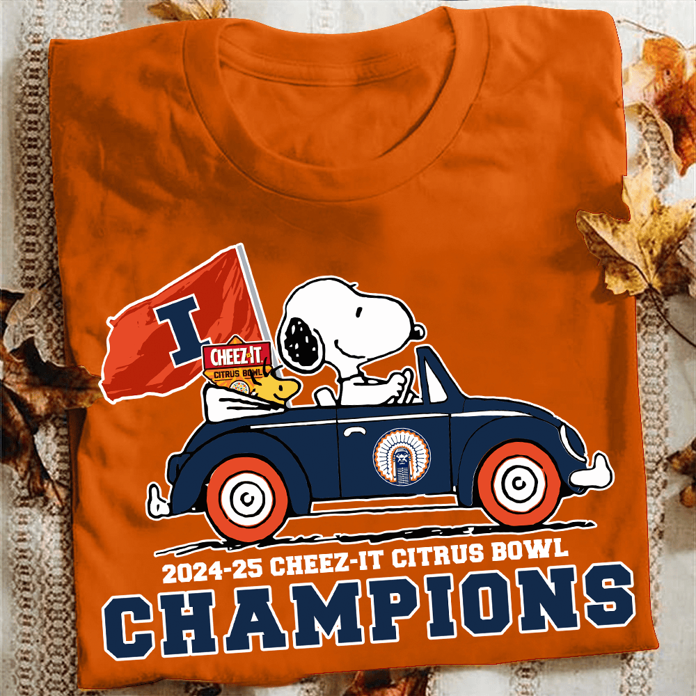 Snoopy And Woodstock Cheez-It Citrus Bowl Champions T-Shirt For Football Fans Neasalamis.com