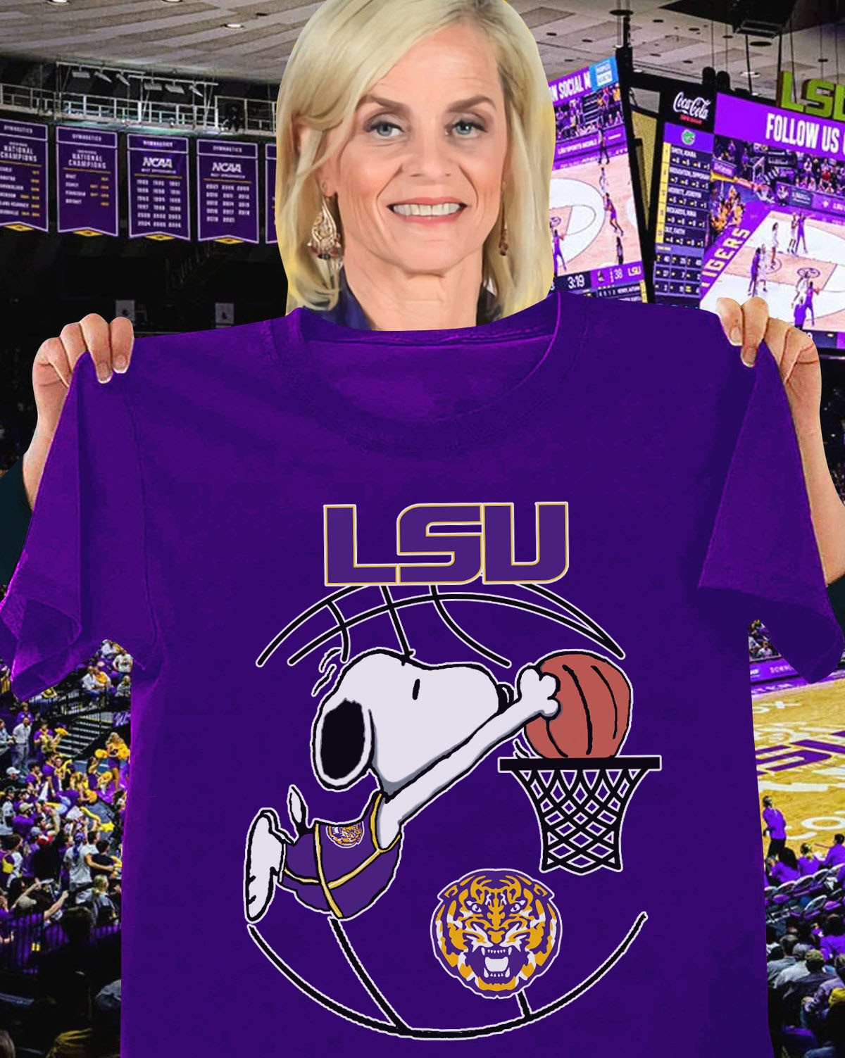 Snoopy LSU Geaux Tigers Basketball T-Shirt Cute Neasalamis.com