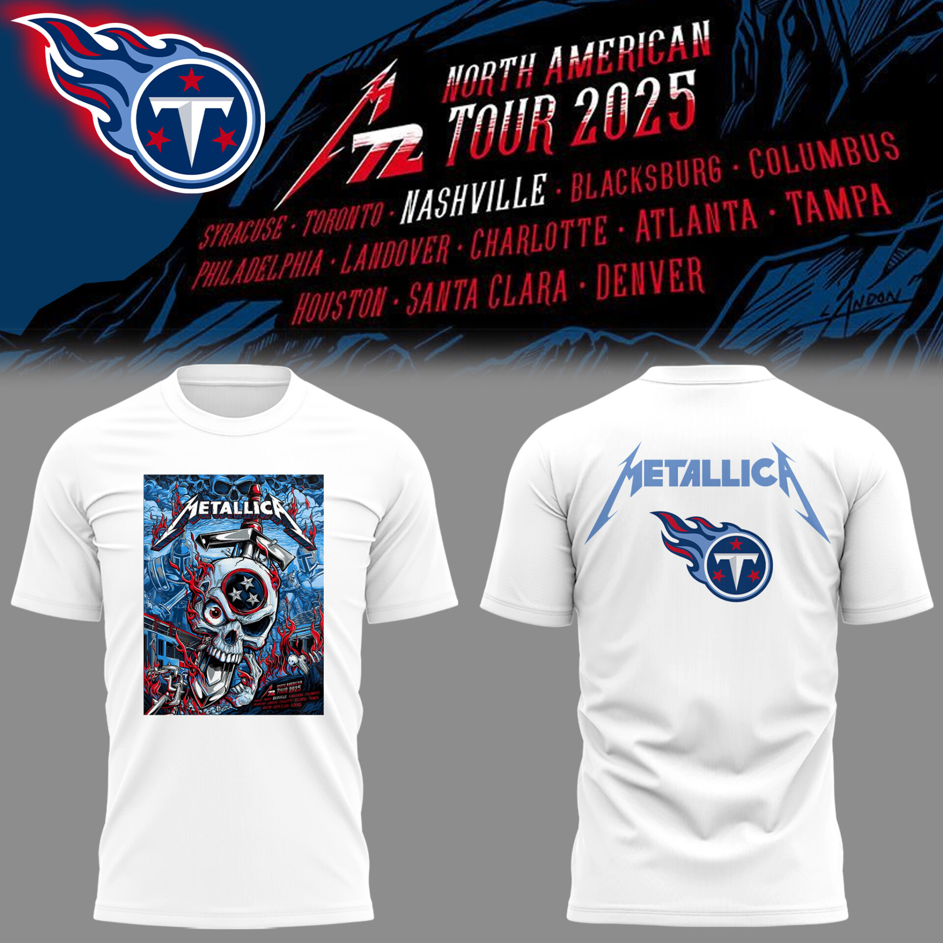 Tennessee Titans Football Music Concert White T-Shirt Best Gifts For Football Fans Neasalamis.com