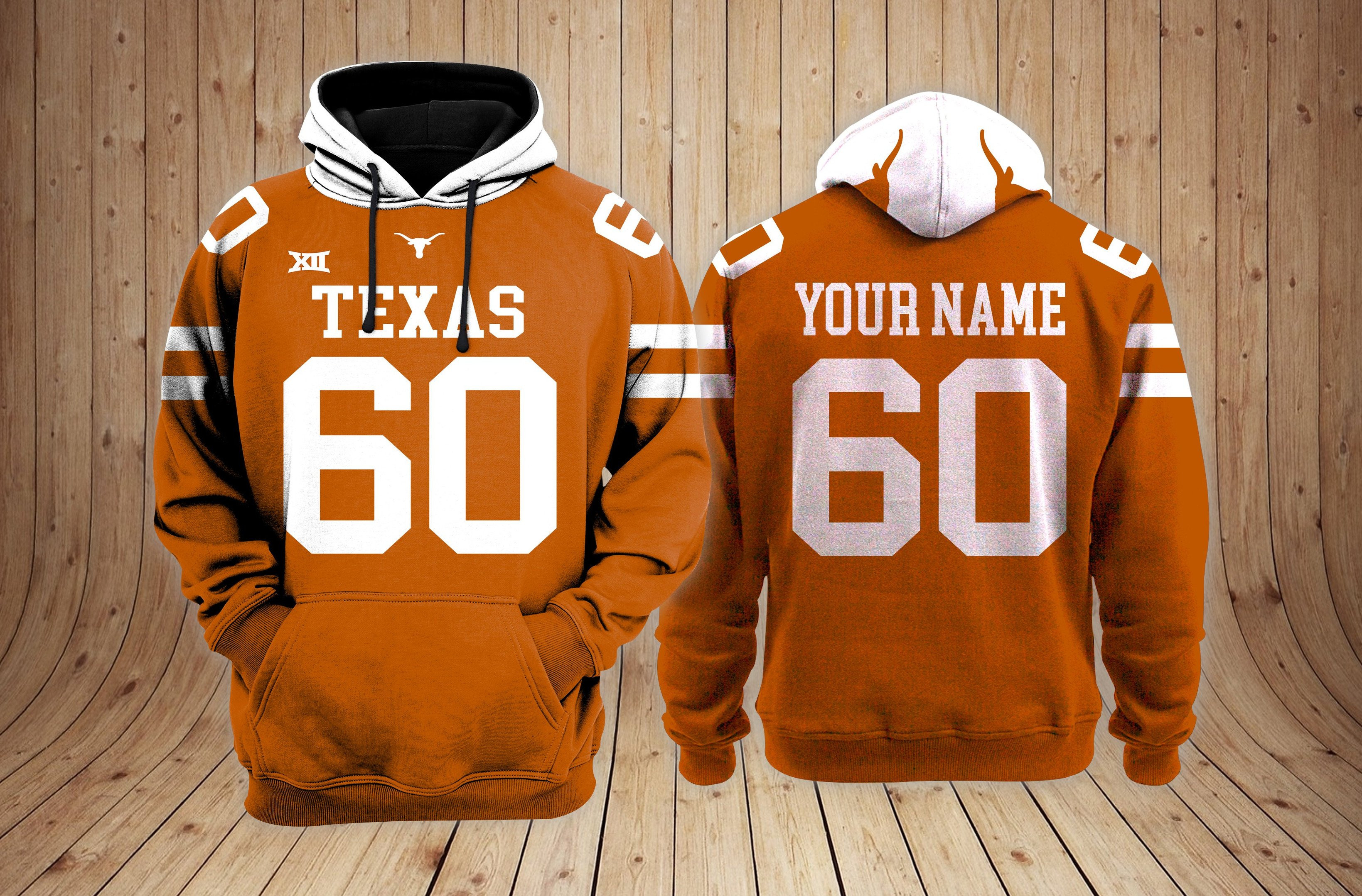 Texas Longhorns Football Custom 3D printed Sweatshirt Hoodie Zipped Hoodie Neasalamis