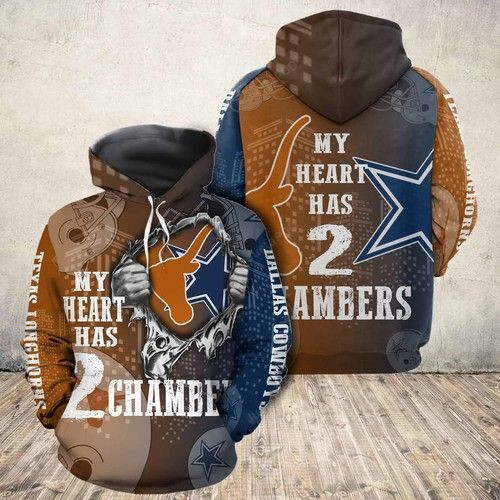 Texas Longhorns Vs Dallas Cowboys Chambers NFL Football Team Hoodie Neasalamis