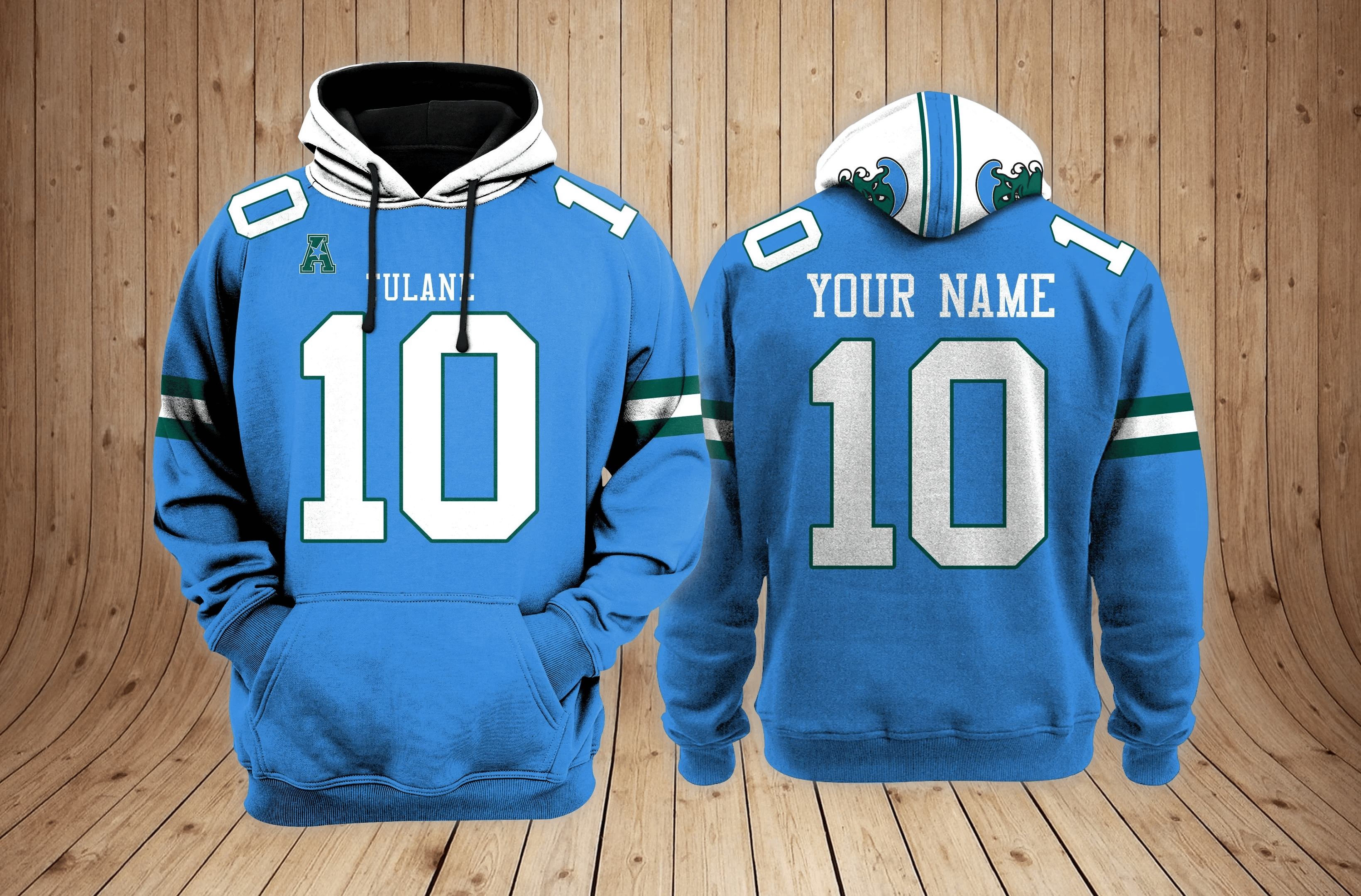 Tulane Green Wave Football Custom 3D printed Sweatshirt Hoodie Zipped Hoodie Neasalamis