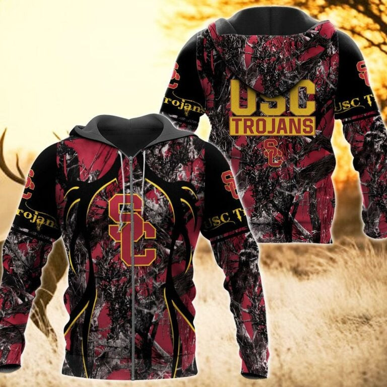 USC Trojans Camo Hunting 3D printed Sweatshirt Hoodie Zipped Hoodie Neasalamis