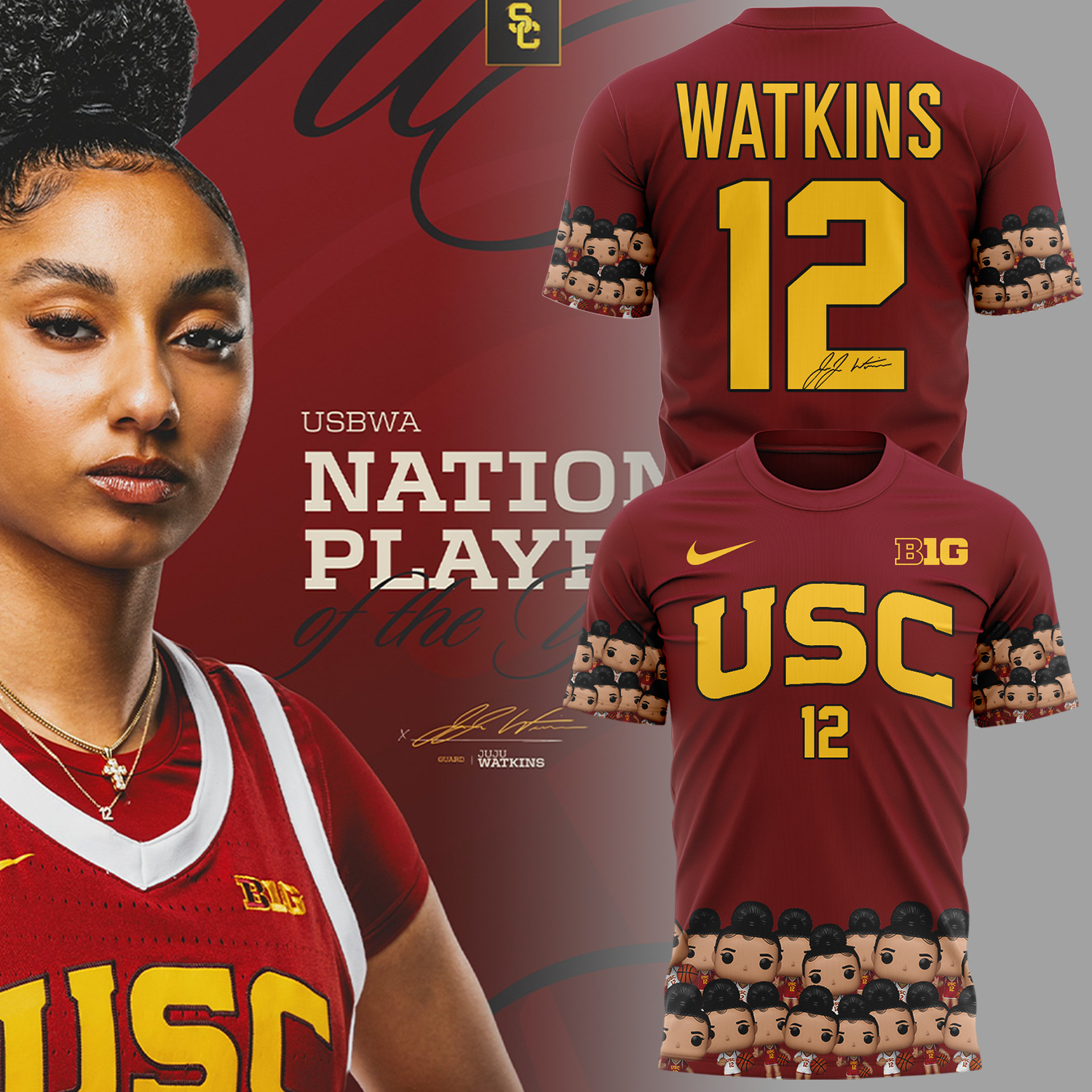 USC Trojans JuJu Watkins Player Of The Year T-Shirt Best Basketball Gifts Neasalamis.com