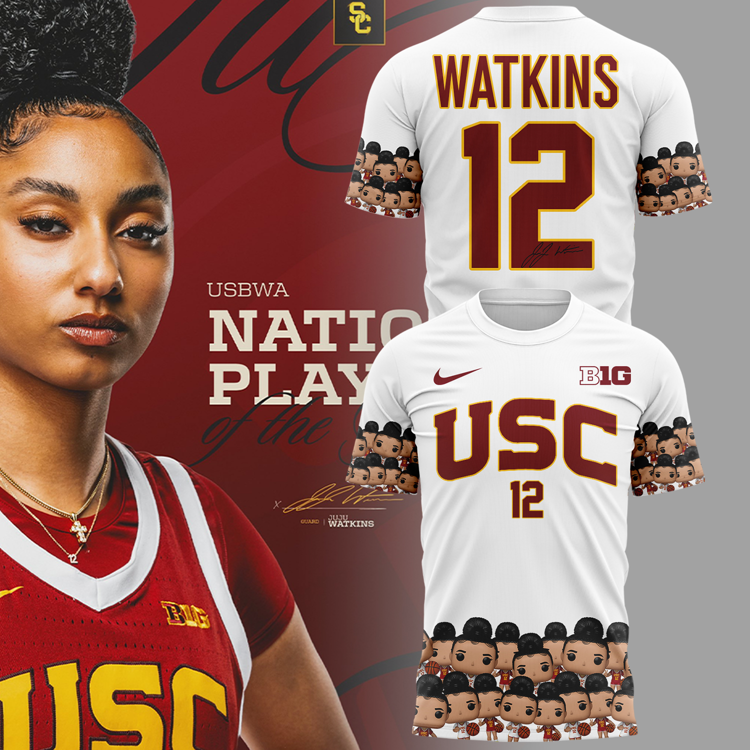 USC Trojans JuJu Watkins Player Of The Year T-Shirt Good Gifts For Basketball Players Neasalamis.com