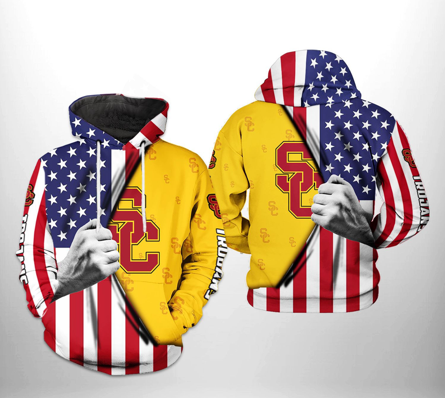 USC Trojans NCAA US Flag Hoodie Neasalamis