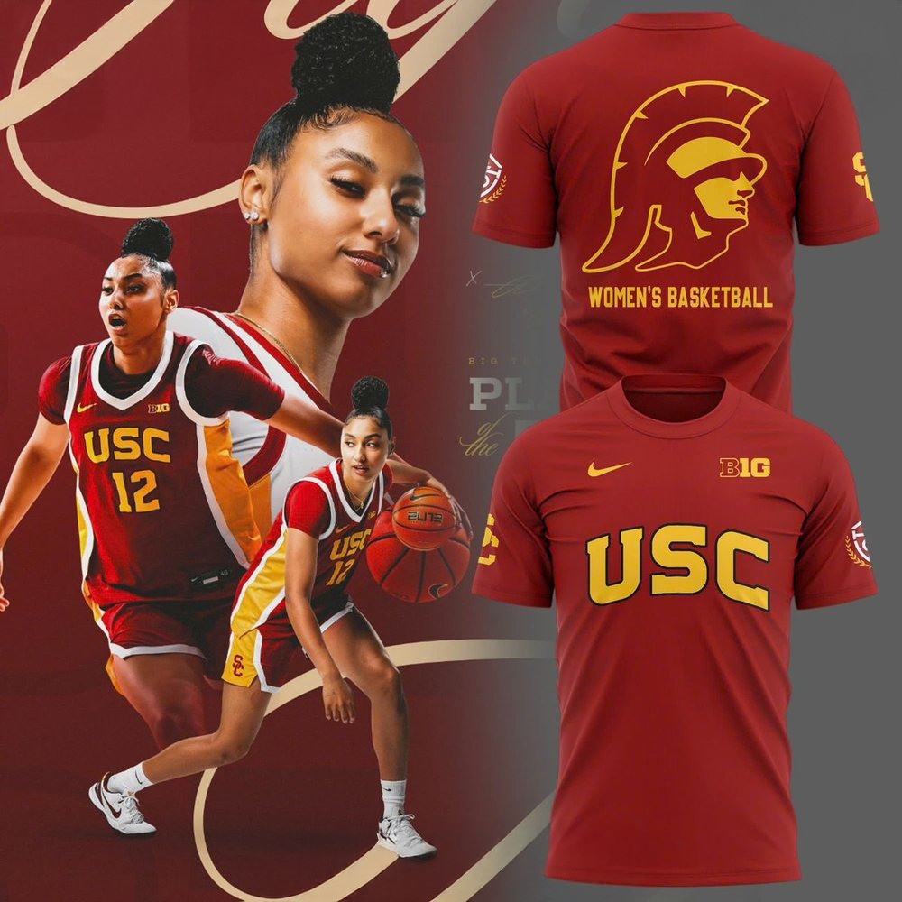 USC Trojans Women's Basketball 2025 Red T-Shirt Presents Neasalamis.com