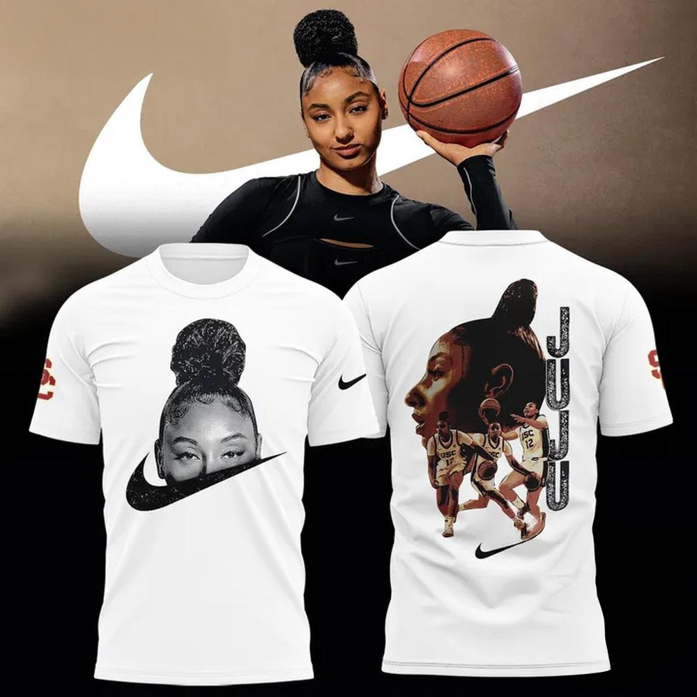 USC Trojans Women's Basketball JuJu Watkins 3D Print White Shirt Basketball Neasalamis.com