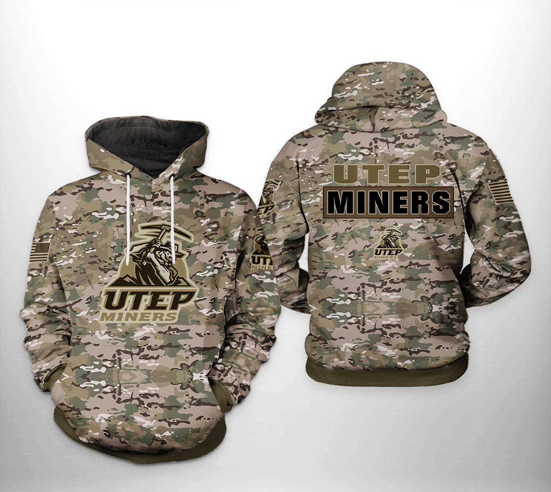 UTEP Miners NCAA Camo Veteran Hoodie Neasalamis