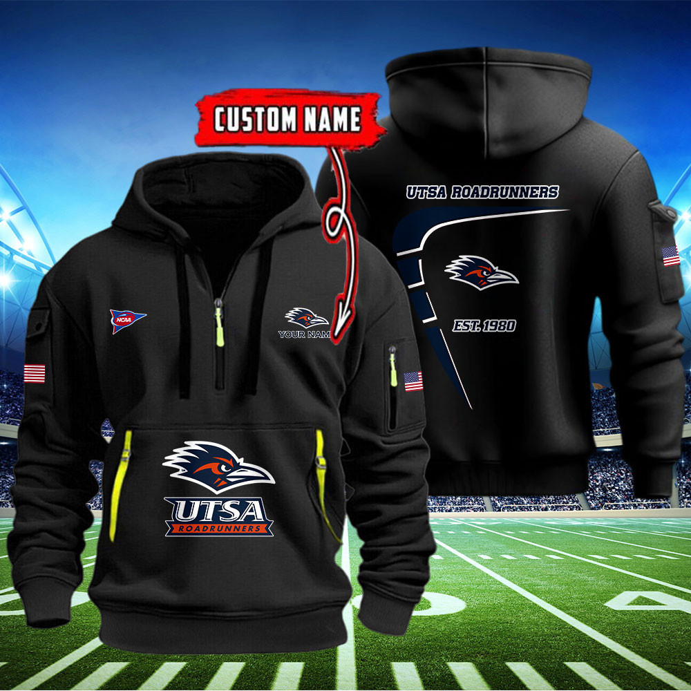 UTSA Roadrunners Quarter Zip Hoodie Neasalamis