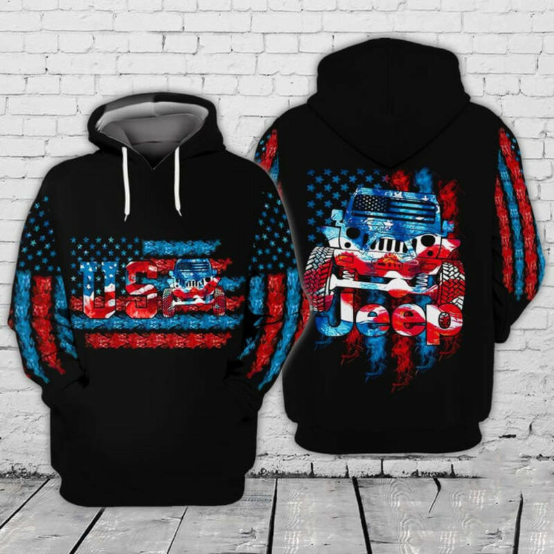 Us Jeep Us Flag 3d Hoodie Neasalamis